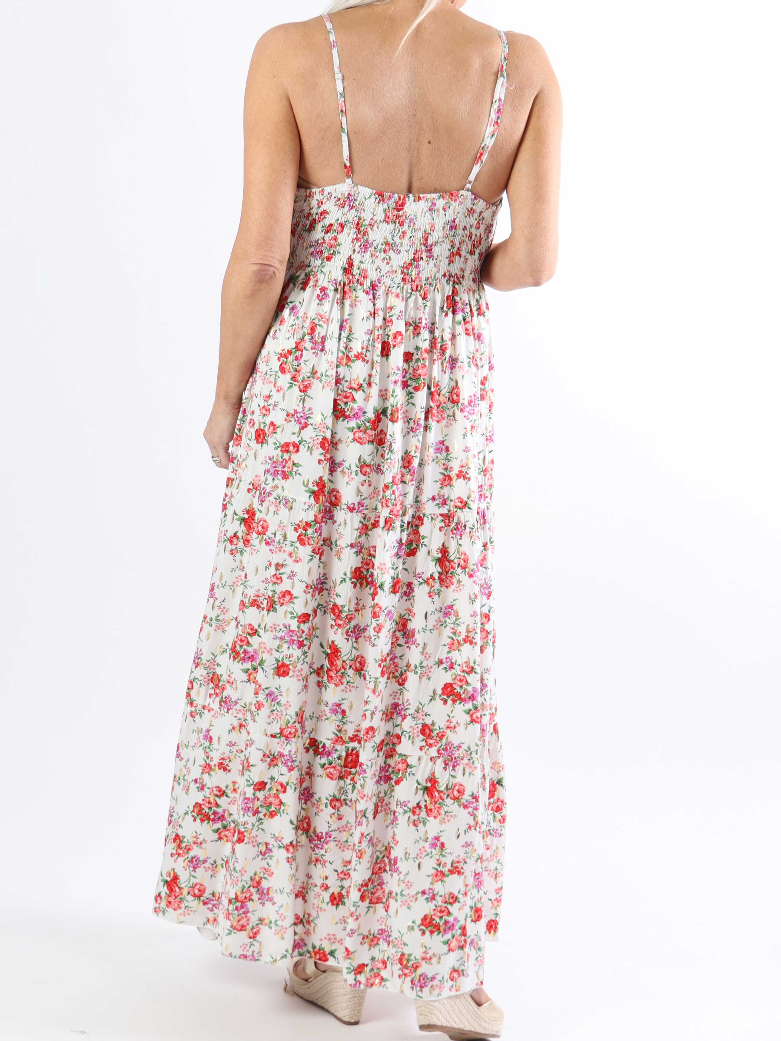 Lucie Rose - Plus size klänning med rosettmotiv och v-ringning